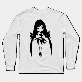 Fairy minimal silhouette white Long Sleeve T-Shirt